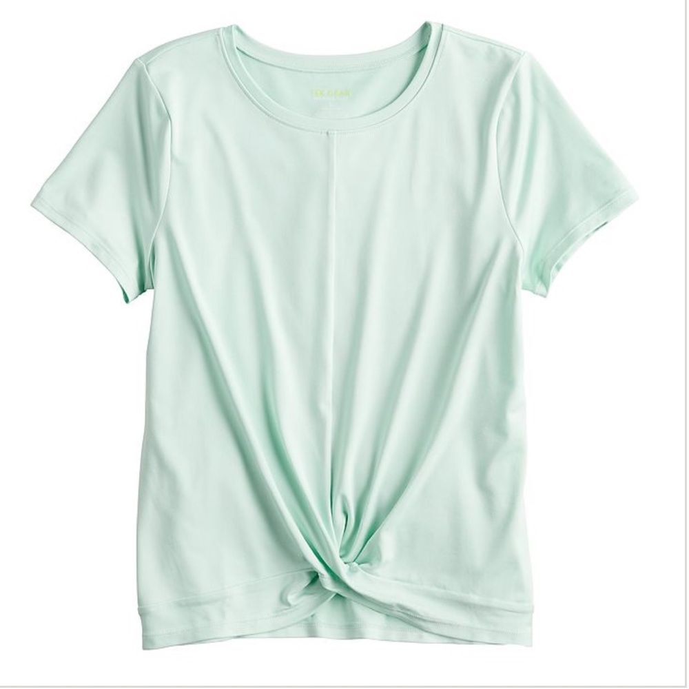 NWT Girls Tek Gear® Soft Tek Twist Hem Tee Post It Green M(8-10)